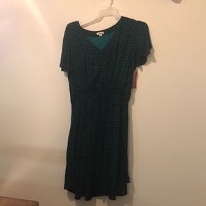 Green and black dress